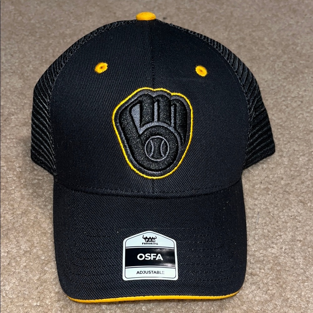 Milwaukee Brewers Black and Yellow MLB Cap new with tags